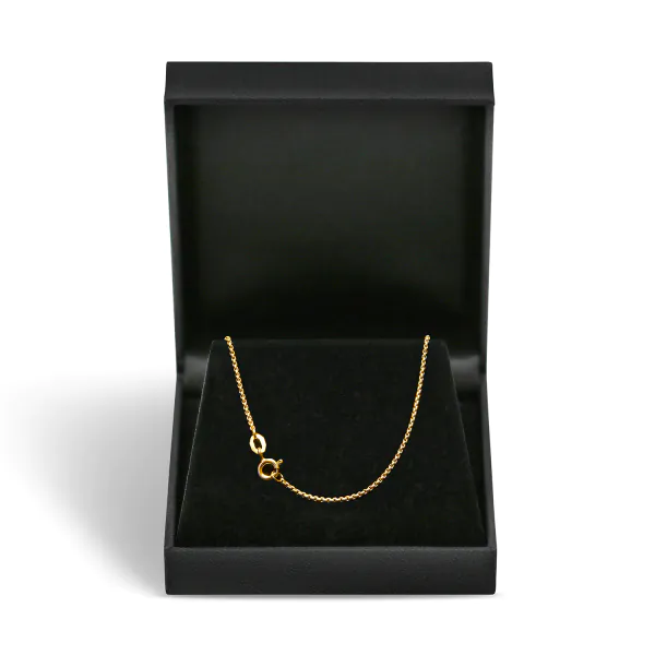 Goldkette als Venezianerkette rund geschlagen in Gelbgold 750 / 18K, 50 cm lang, 1,2 mm breit, Gewicht ca. 4.9 g.