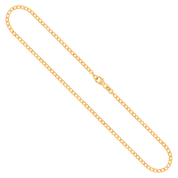 Goldkette als Panzerkette weit in Gelbgold 585 / 14K, 80 cm lang, 2,6 mm breit, Gewicht ca. 6.7 g.