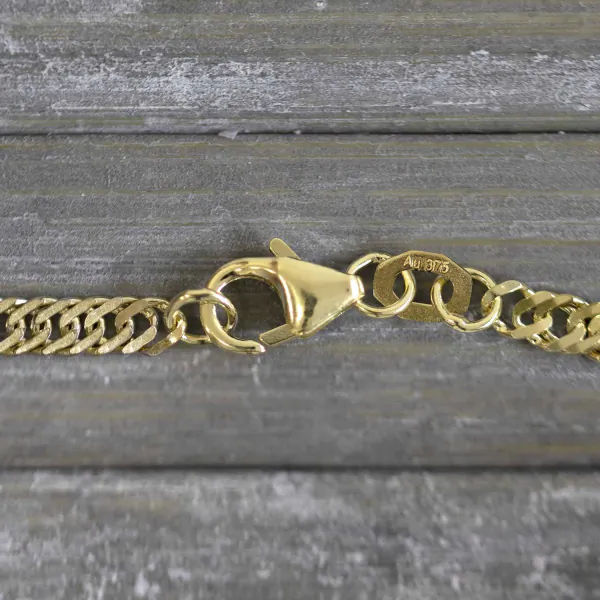 Goldkette als Singapurkette in Bicolor Gelbgold / Weißgold 375 / 9K, 50 cm lang, 2,9 mm breit, Gewicht ca. 6.1 g.