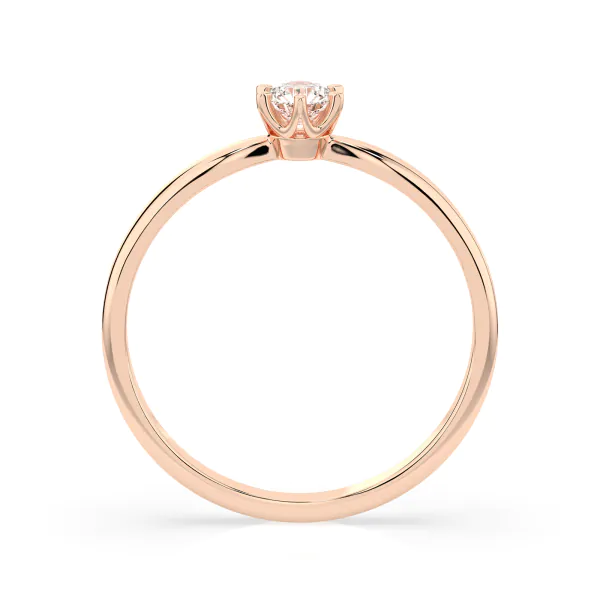 0,20 Karat Diamant Verlobungsring mit 1 Diamanten, Rotgold 585 / 14K