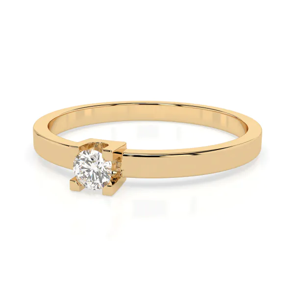 0,10 Karat Diamant Verlobungsring mit 1 Diamanten, Gelbgold 585 / 14K