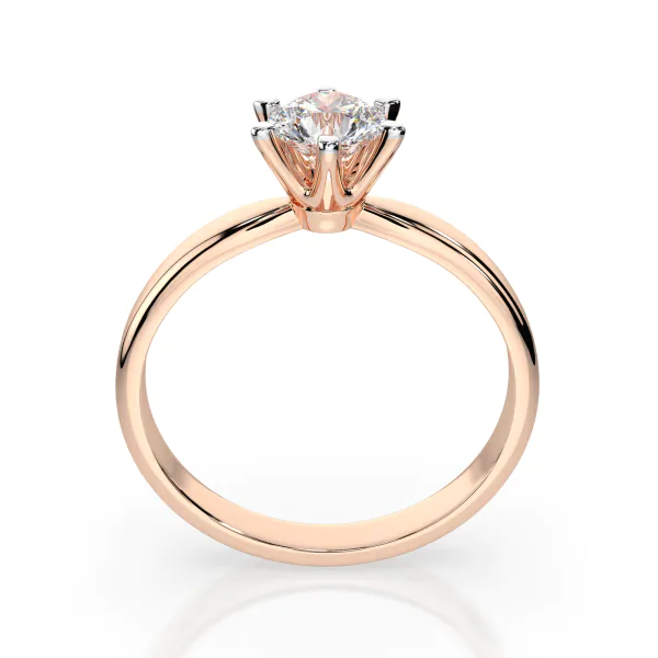 0,5 Karat Diamant Verlobungsring mit 1 Diamanten, Rotgold 585 / 14K