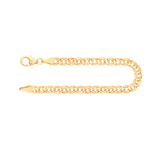 Armband als Zwillingspanzerkette in Gelbgold 585 / 14K, 20 cm lang, 3,9 mm breit, Gewicht ca. 2.2 g.