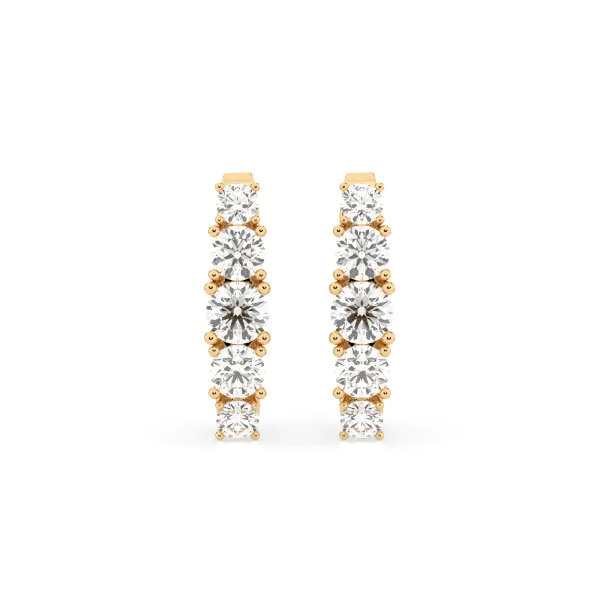 0,85 Karat Diamant Creolen, Gelbgold 585 / 14 Karat