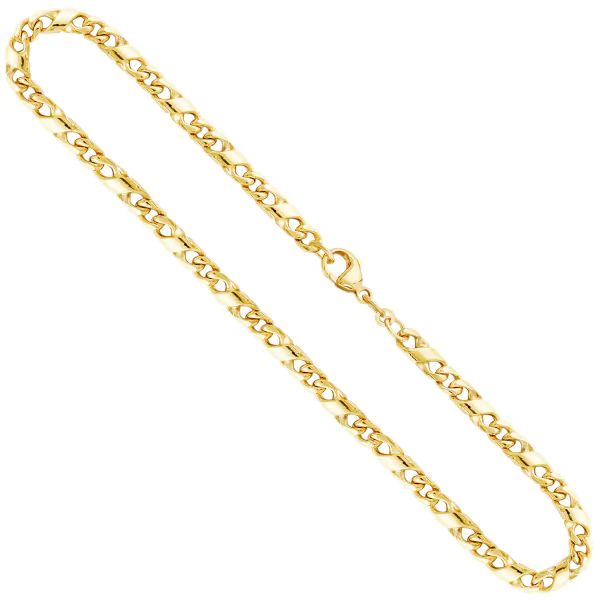Goldkette als Dollarkette in Gelbgold 585 / 14K, 55 cm lang, 4,9 mm breit, Gewicht ca. 39.5 g.
