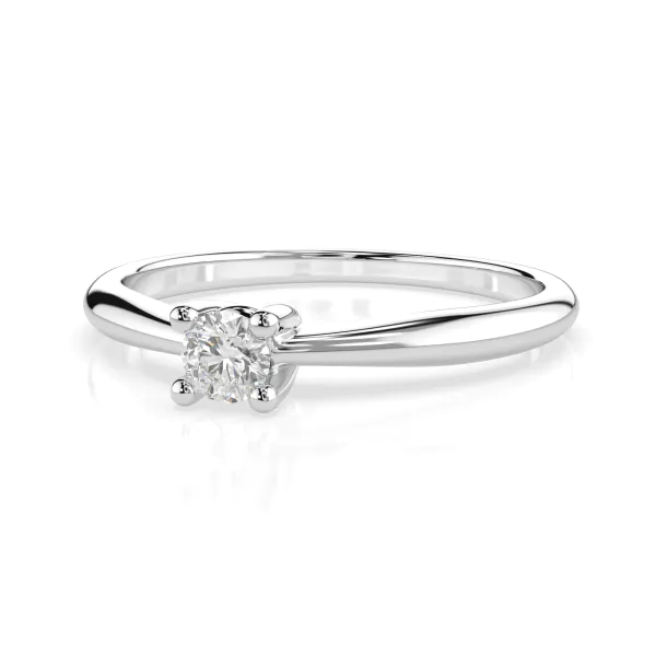 0,06 Karat Diamant Verlobungsring mit 1 Diamanten, Weißgold 585 / 14K