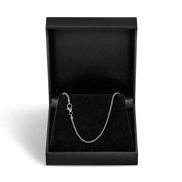 Goldkette als Schlangenkette in Weißgold 333 / 8K, 40 cm lang, 1,6 mm breit, Gewicht ca. 4.3 g.