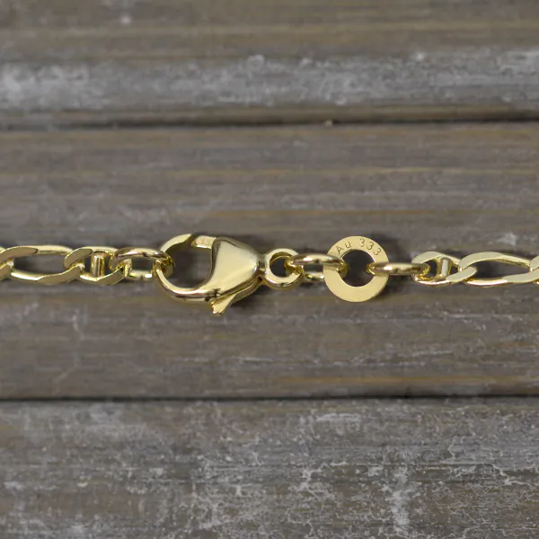 Goldkette als Panzerstegkette in Gelbgold 333 / 8K, 95 cm lang, 2,5 mm breit, Gewicht ca. 8.2 g.