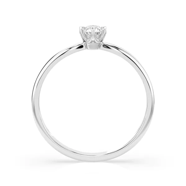 0,10 Karat Diamant Verlobungsring mit 1 Diamanten, Weißgold 585 / 14K