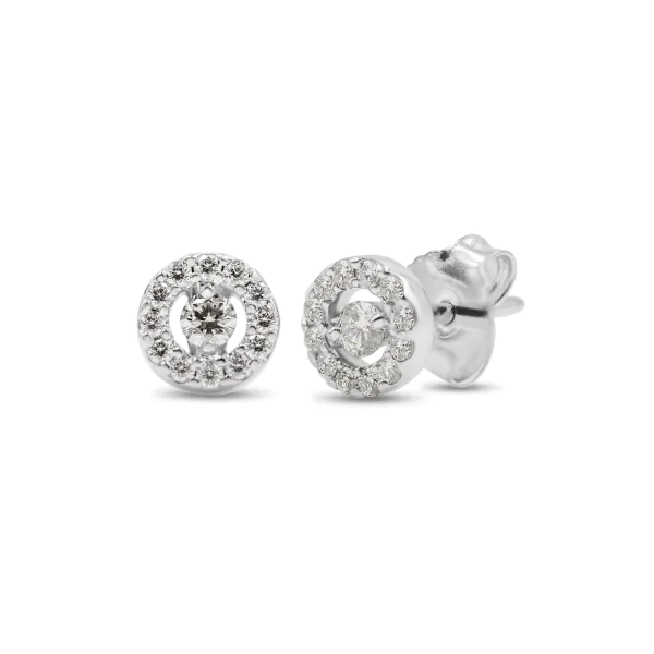 0,22 Karat Diamant Ohrstecker Weißgold in 5.5 mm