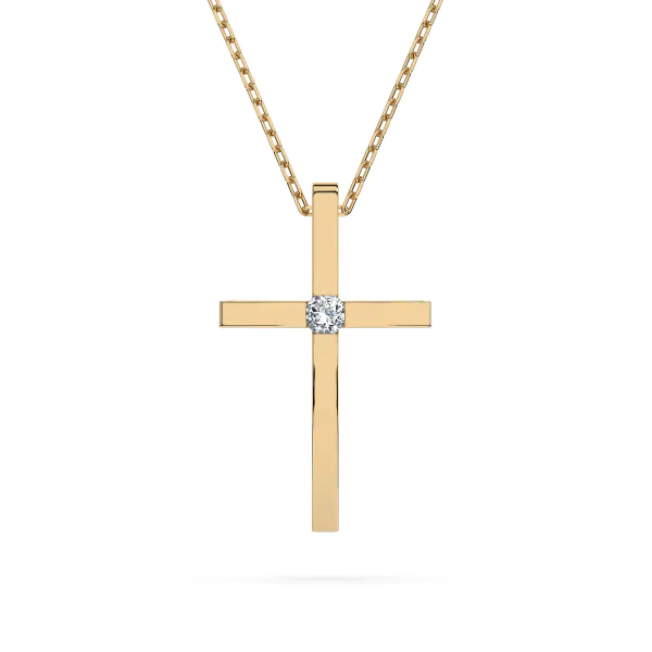 0,03 Karat Diamant Anhänger 4 Krappe Rotgold 585 (14K) mit Goldkette für Damen