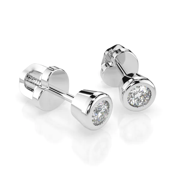 0,10 Karat Diamant Ohrstecker mit 2 echten Diamanten, Weißgold 585 / 14K