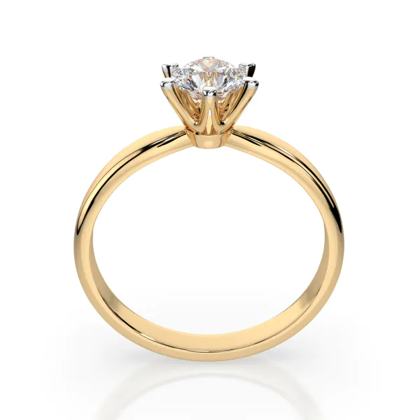 0,40 Karat Diamant Verlobungsring mit 1 Diamanten, Gelbgold 585 / 14K