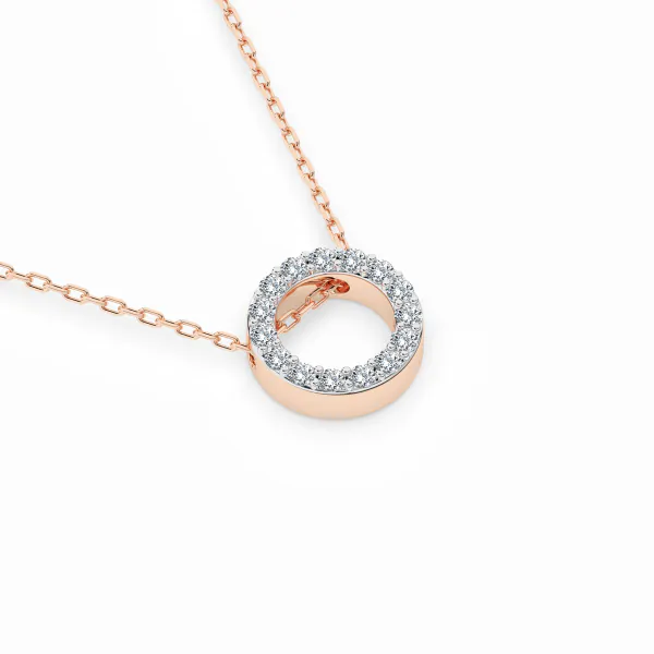 0,09 Karat Diamant Anhänger Rotgold 585 (14K) mit Goldkette für Damen