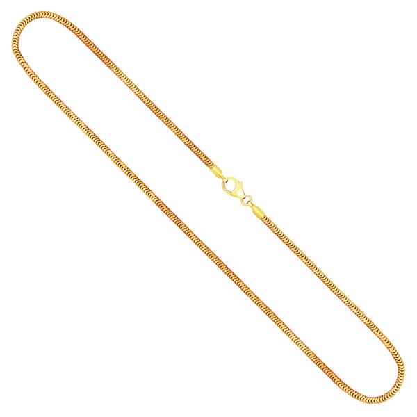 Goldkette als Schlangenkette in Gelbgold 585 / 14K, 75 cm lang, 1,9 mm breit, Gewicht ca. 14.1 g.