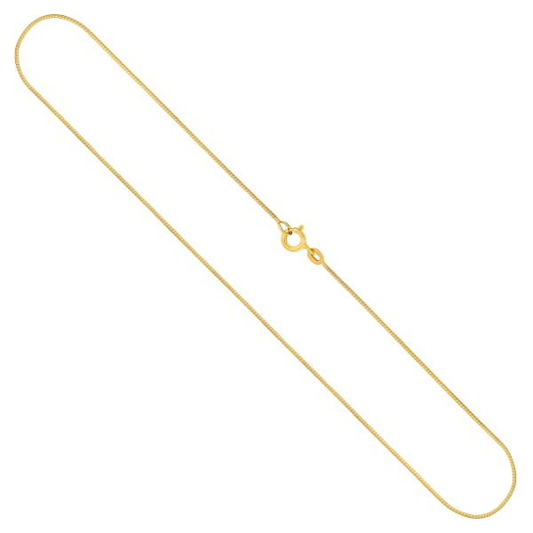 Goldkette als Schlangenkette diamantiert in Gelbgold 585 / 14K, 34 cm lang, 0,8 mm breit, Gewicht ca. 2.2 g.