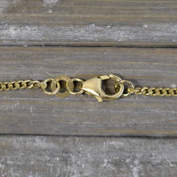 Goldkette als Panzerkette flach in Gelbgold 333 / 8K, 60 cm lang, 1,7 mm breit, Gewicht ca. 5.5 g.