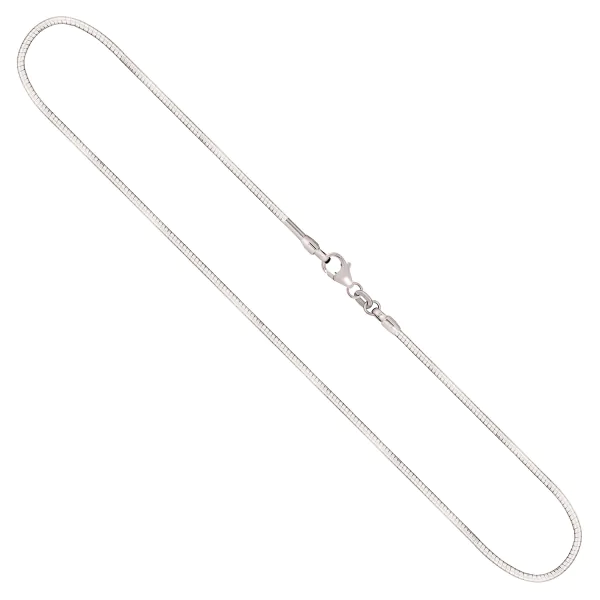 Goldkette als Tondakette in Weißgold 585 / 14K, 95 cm lang, 1,5 mm breit, Gewicht ca. 21.1 g.