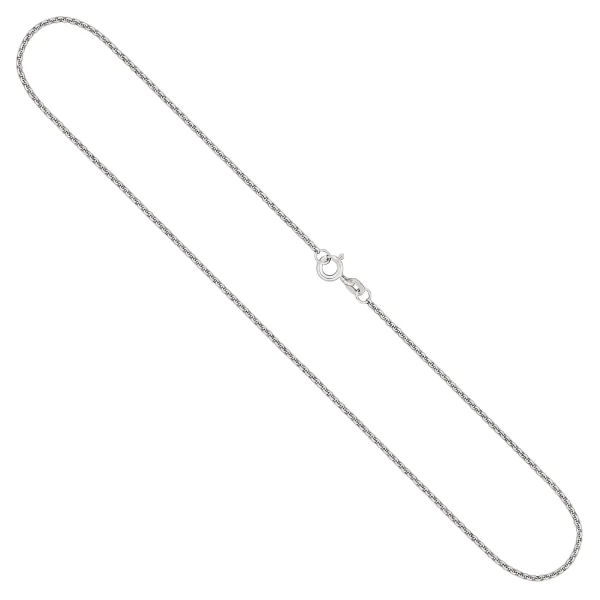 Goldkette als Erbskette in Weißgold 585 / 14K, 100 cm lang, 1,5 mm breit, Gewicht ca. 9.3 g.