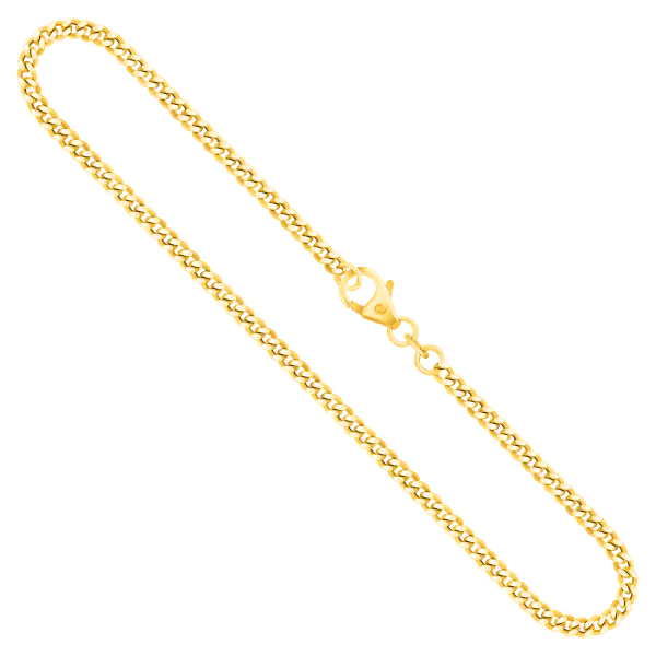 Goldkette als Panzerkette in Gelbgold 750 / 18K, 45 cm lang, 2.7 mm breit, Gewicht ca. 13.7 g.