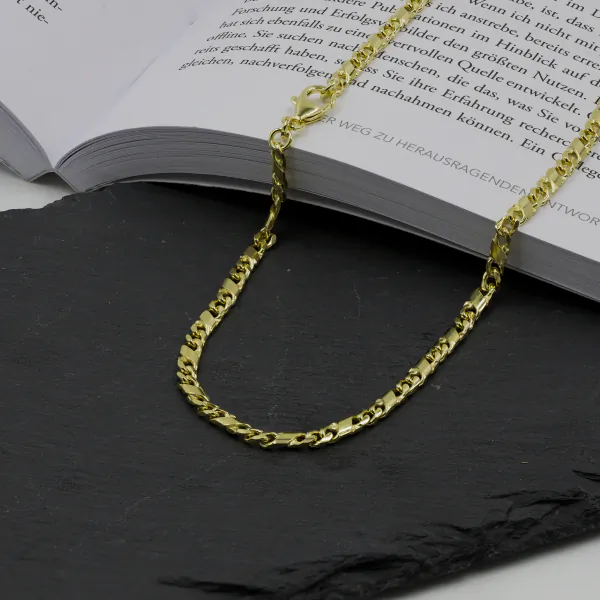 Goldkette als Dollarkette in Gelbgold 585 / 14K, 40 cm lang, 3,7 mm breit, Gewicht ca. 18.6 g.