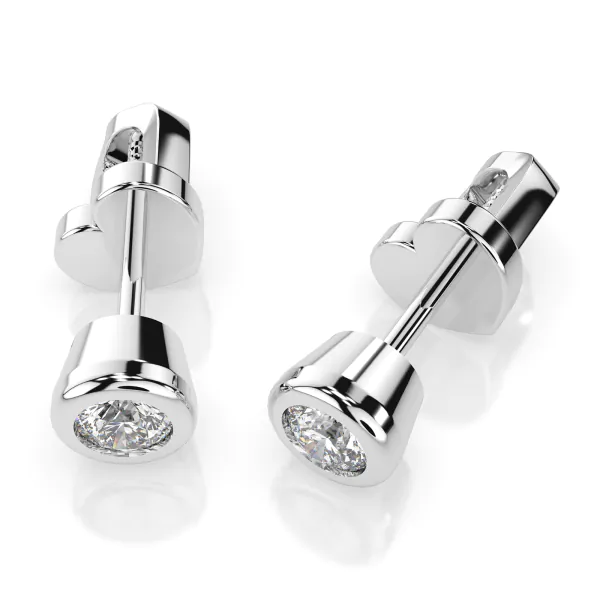 0,10 Karat Diamant Ohrstecker mit 2 echten Diamanten, Weißgold 585 / 14K