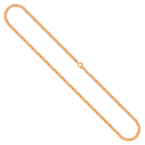 Goldkette als Panzerkette flach in Gelbgold 333 / 8K, 85 cm lang, 2,7 mm breit, Gewicht ca. 13.7 g.