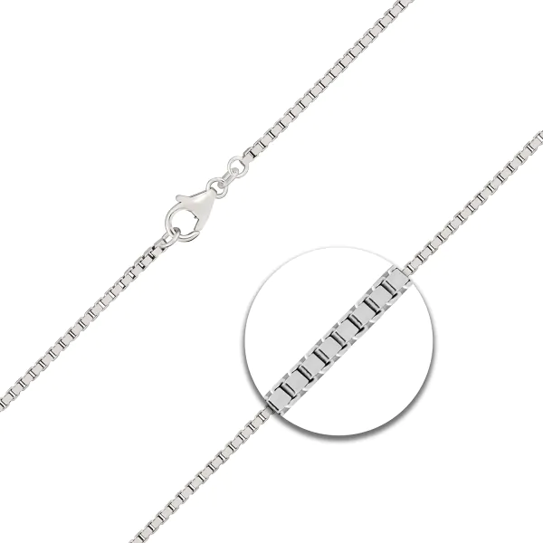 Goldkette als Venezianerkette in Weißgold 585 / 14K, 40 cm lang, 1,8 mm breit, Gewicht ca. 10.2 g.