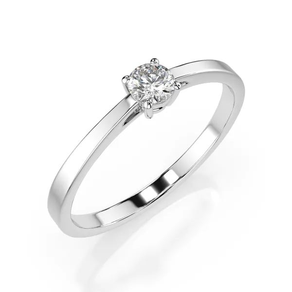 0,15 Karat Diamant Verlobungsring, Weißgold 585 / 14K, Weite 60 mm, Gewicht ca. 1.4 g.