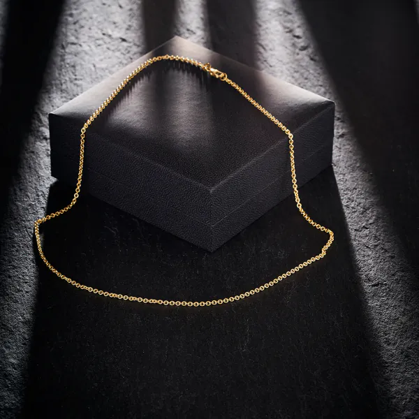 Goldkette als Ankerkette rund in Gelbgold 333 / 8 Karat, 95 cm lang, 2 mm breit, Gewicht ca. 9.2 g.