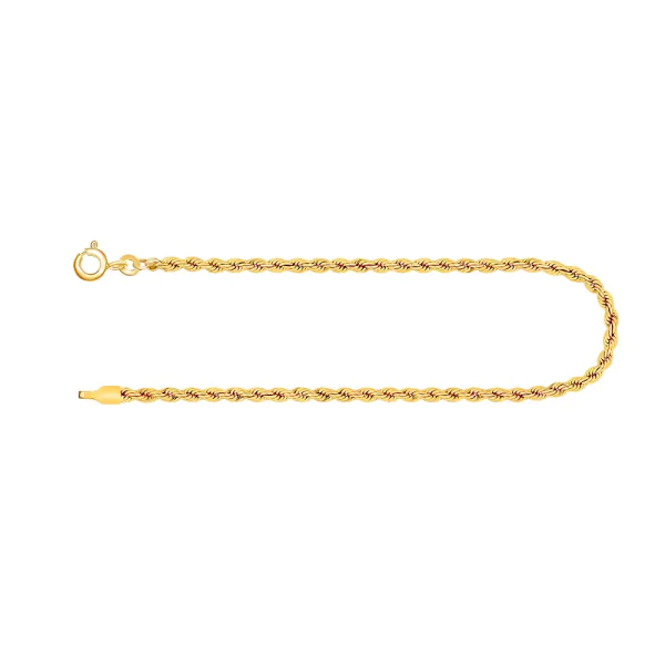 Armband als Kordelkette hohl Leichtversion in Gelbgold 333 / 8K, 21 cm lang, 3,3 mm breit, Gewicht ca. 2.3 g.