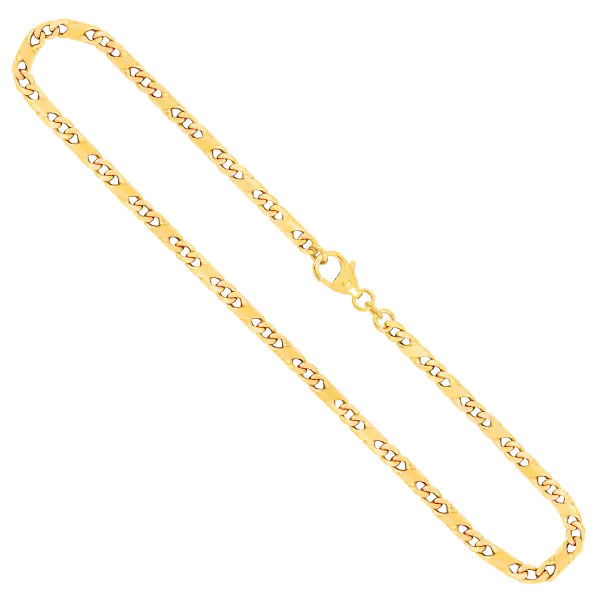 Goldkette als Dollarkette in Gelbgold 585 / 14K, 40 cm lang, 3,7 mm breit, Gewicht ca. 18.6 g.
