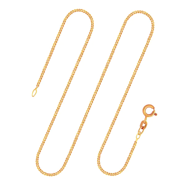 Goldkette als Panzerkette flach in Gelbgold 585 / 14K, 65 cm lang, 1,6 mm breit, Gewicht ca. 5.3 g.