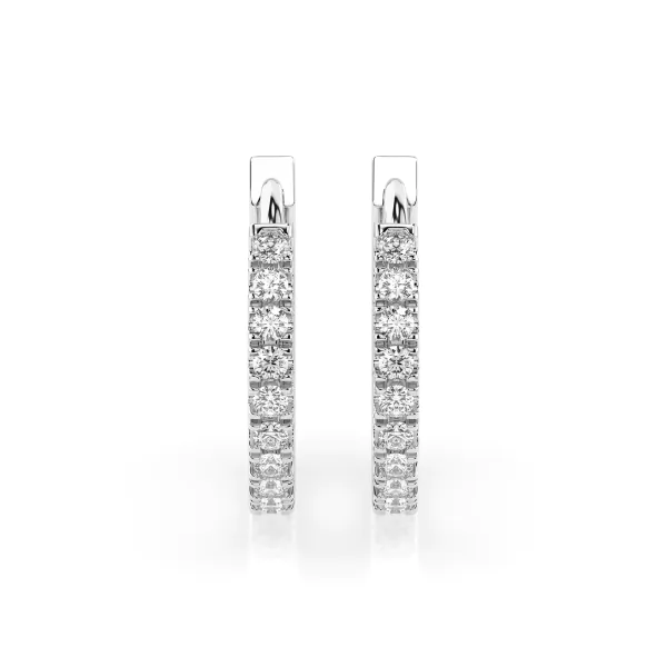 0,22 Karat Diamant Creolen, Weißgold 585 / 14 Karat