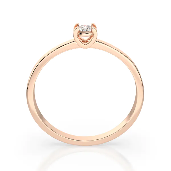 0,10 Karat Diamant Verlobungsring, Rotgold 585 / 14K
