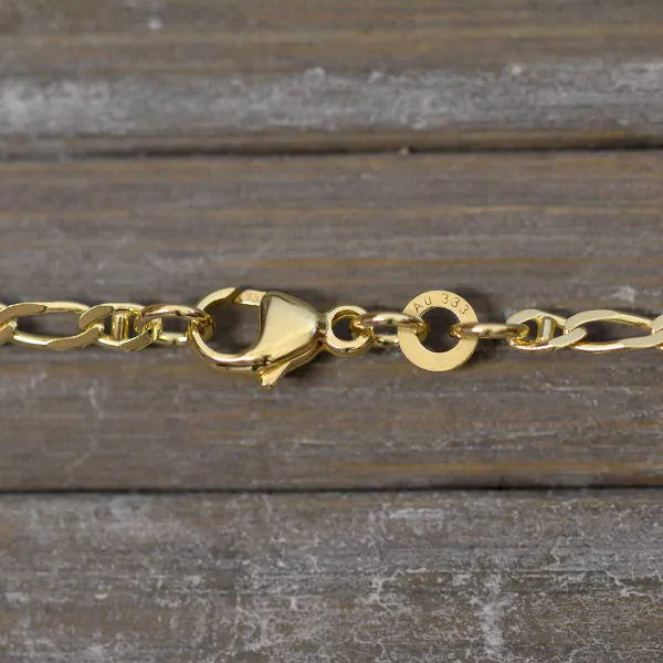 Goldkette als Panzerstegkette in Gelbgold 333 / 8K, 70 cm lang, 2,5 mm breit, Gewicht ca. 6.1 g.