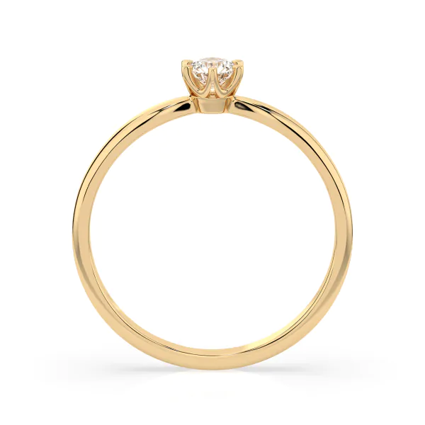 0,15 Karat Diamant Verlobungsring mit 1 Diamanten, Gelbgold 585 / 14K