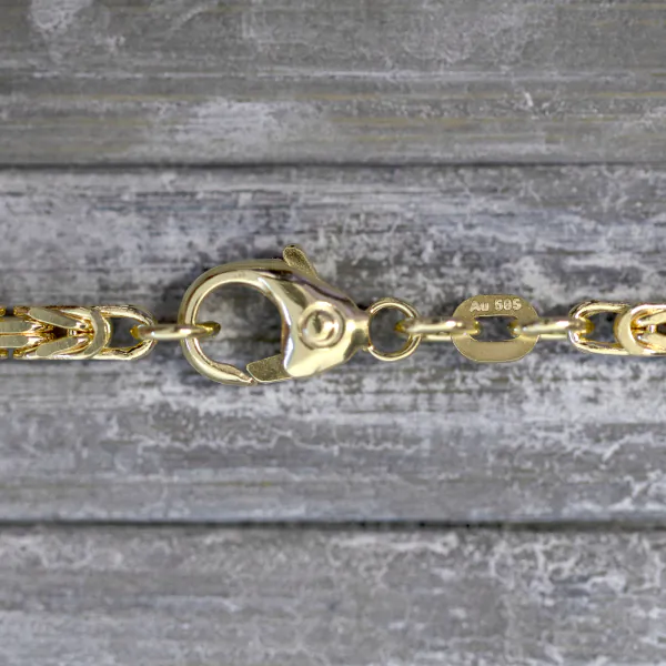Armband als Königskette in Gelbgold 585 / 14K, 18 cm lang, 2.3 mm breit, Gewicht ca. 6.9 g.