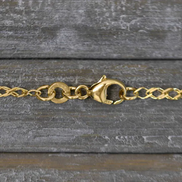 Goldkette als Zwillingspanzerkette in Gelbgold 333 / 8 Karat, 55 cm lang, 2.1 mm breit, Gewicht ca. 3.2