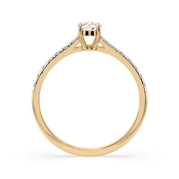 0,3+0,21 Karat Diamant Verlobungsring mit 15 Diamanten, Gelbgold 585 / 14K