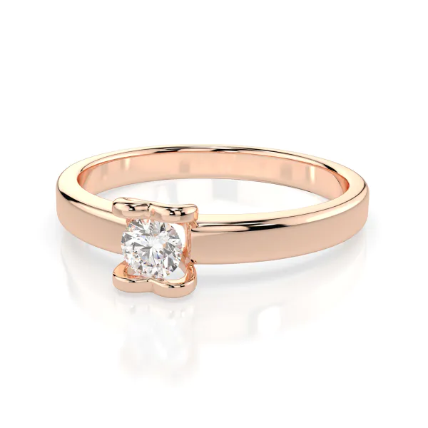 0,15 Karat Diamant Verlobungsring mit 1 Diamanten, Rotgold 585 / 14K