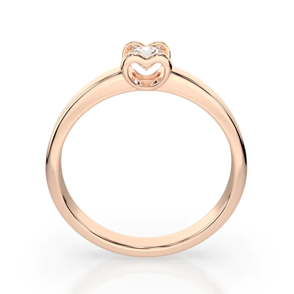 0,15 Karat Diamant Verlobungsring mit 1 Diamanten, Rotgold 585 / 14K