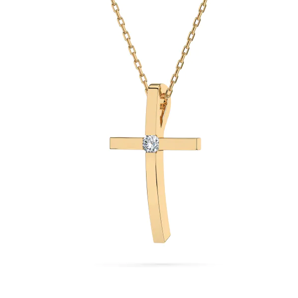 0,03 Karat Diamant Anhänger 4 Krappe Rotgold 585 (14K) mit Goldkette für Damen