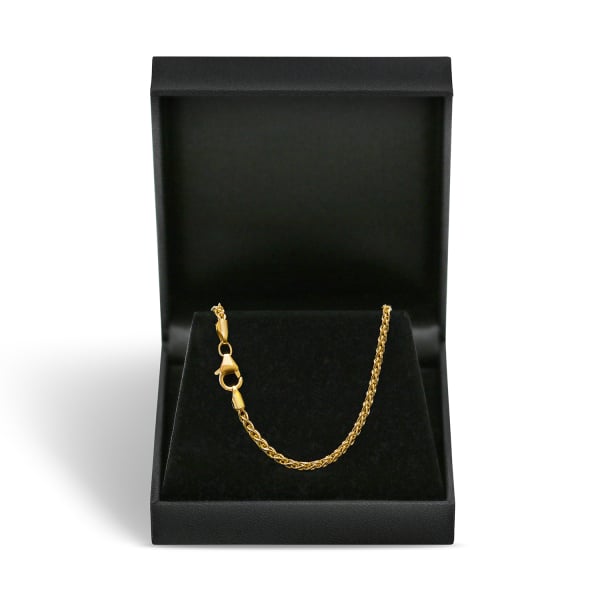 Armband als Zopfkette in Gelbgold 585 / 14 K, 20 cm lang, 2,5mm breit, Gewicht ca. 5 g.