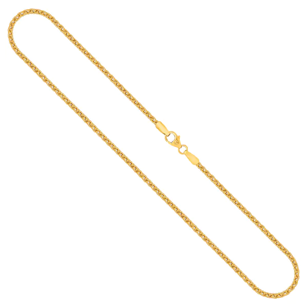 Goldkette als Zopfkette in Gelbgold 750 / 18K, 60 cm lang, 2,1 mm breit, Gewicht ca. 12.3 g.