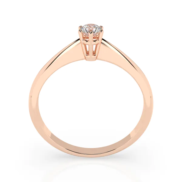 0,15 Karat Diamant Verlobungsring mit 1 Diamanten, Rotgold 585 / 14K