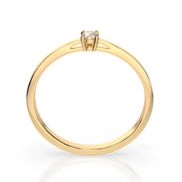 0,10 Karat Diamant Verlobungsring mit 1 Diamanten, Gelbgold 585 / 14K