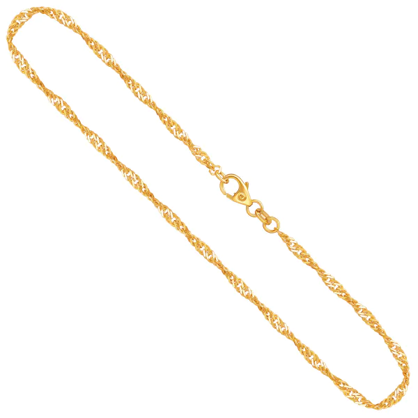 Goldkette als Singapurkette in Gelbgold 750 / 18 Karat, 80 cm lang, 2.4 mm breit, Gewicht ca. 9 g.