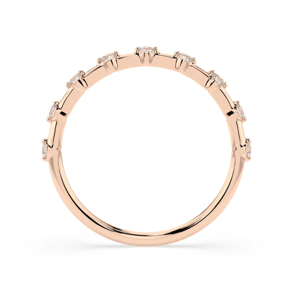 0,18 Karat Diamant Verlobungsring mit 9 Diamanten, Rotgold 585 / 14K