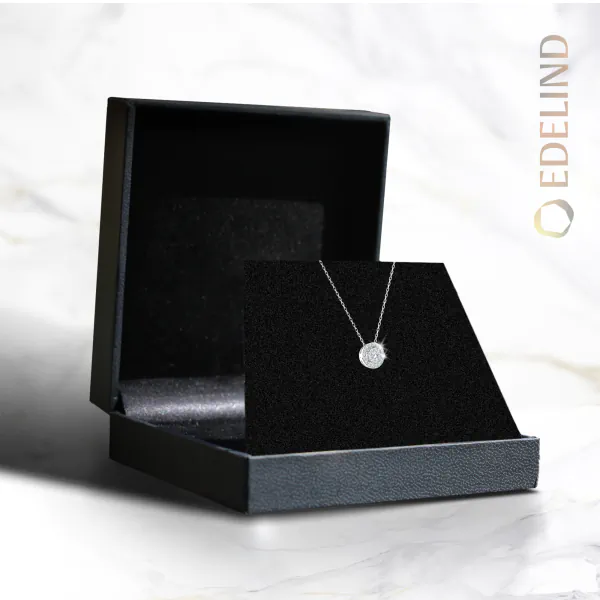 0,11 Karat Diamant Anhänger Weißgold 585 (14K) mit Goldkette für Damen